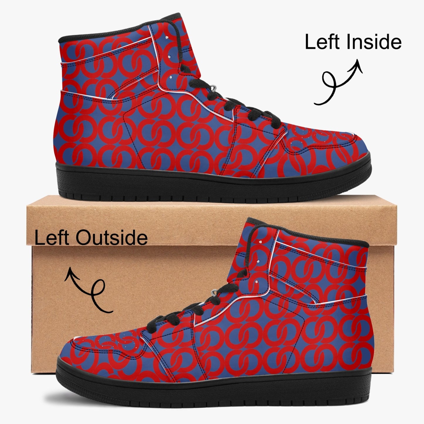 Black-sole AJ High Top Sneakers