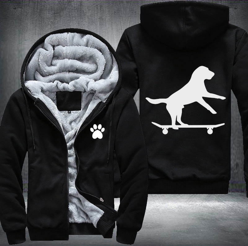 skateboarding Dog Fleece Jacket