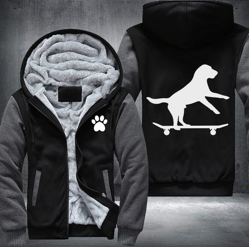 skateboarding Dog Fleece Jacket