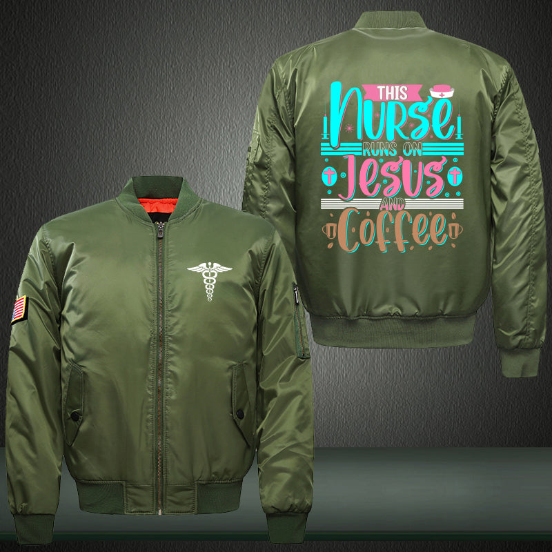 Nurse Coffee Jesus Bomber Jacket