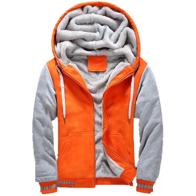 Orange-White Fleece Jacket
