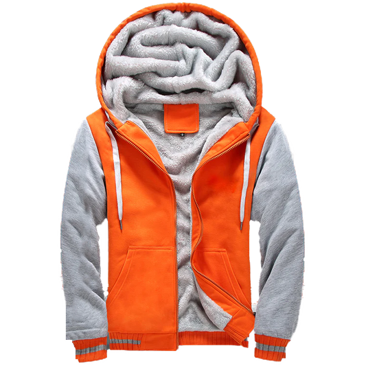 Orange-White Fleece Jacket