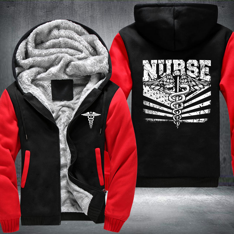 Nurse U.S Flag Fleece Jacket
