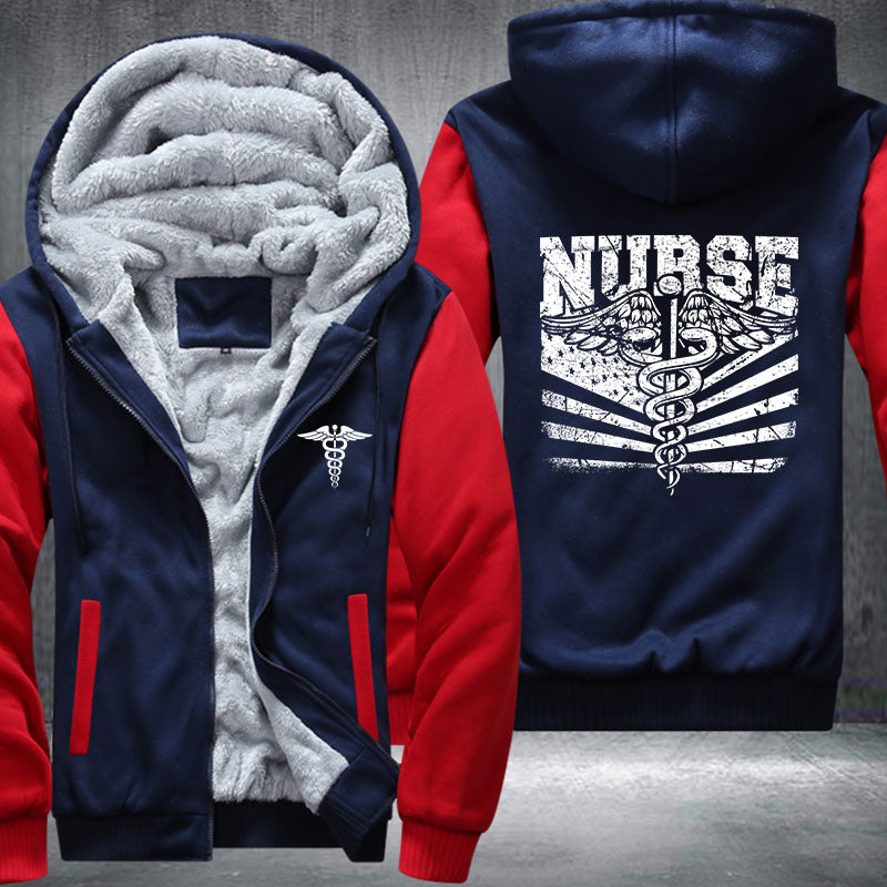 Nurse U.S Flag Fleece Jacket