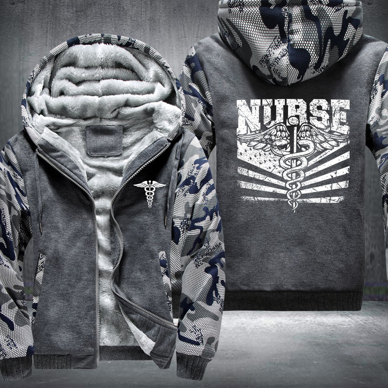 Nurse U.S Flag Fleece Jacket