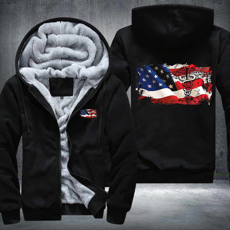 Nurse U.S Flag Fleece Jacket