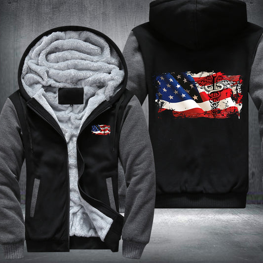 Nurse U.S Flag Fleece Jacket