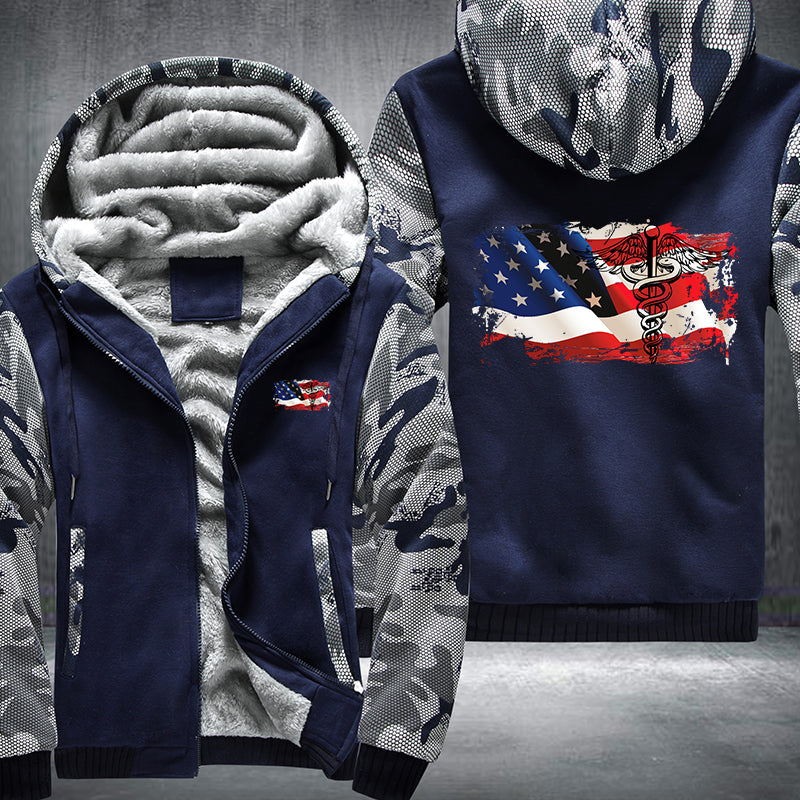 Nurse U.S Flag Fleece Jacket