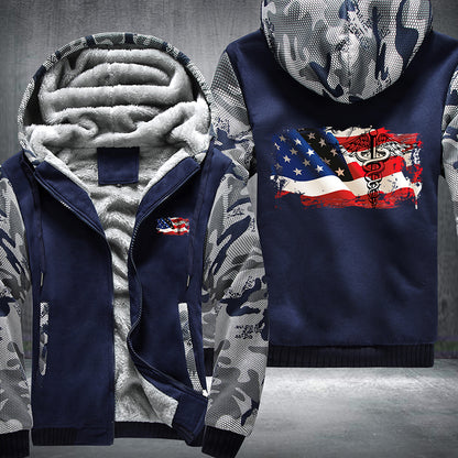 Nurse U.S Flag Fleece Jacket