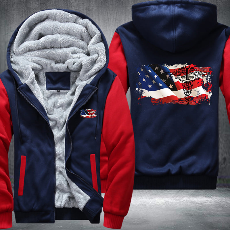 Nurse U.S Flag Fleece Jacket
