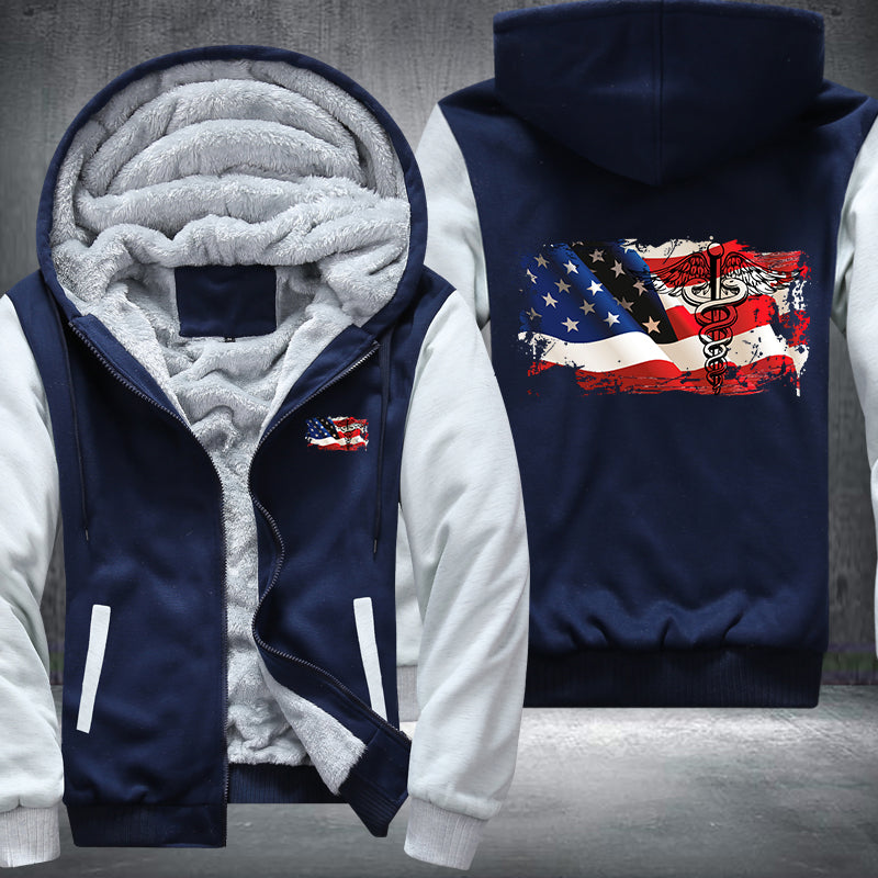 Nurse U.S Flag Fleece Jacket