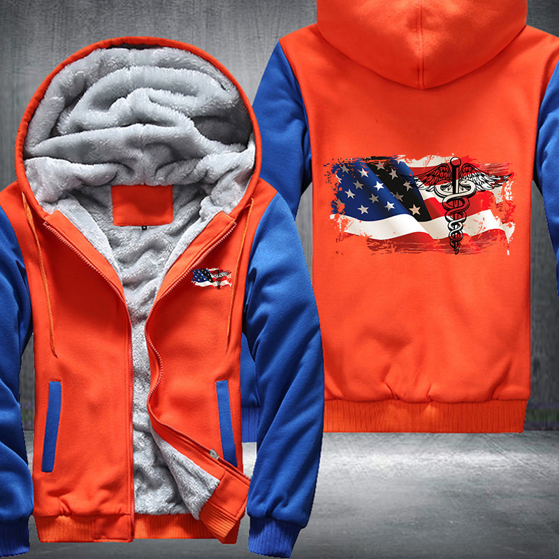 Nurse U.S Flag Fleece Jacket