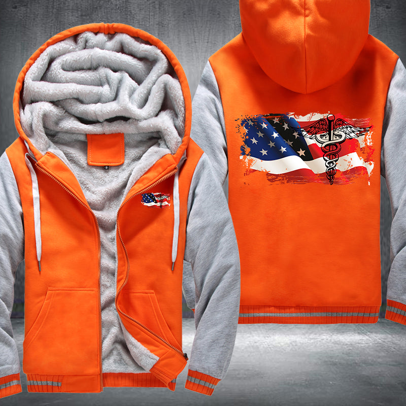 Nurse U.S Flag Fleece Jacket