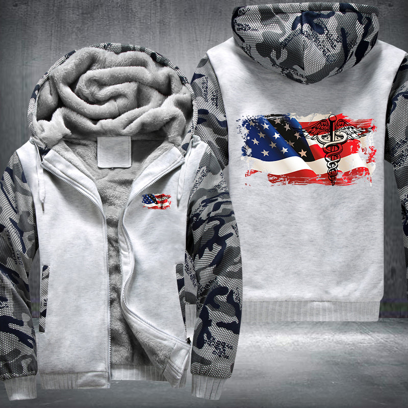 Nurse U.S Flag Fleece Jacket