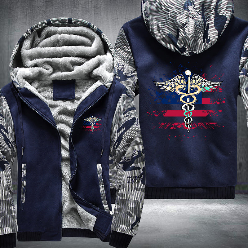 Nurse U.S Flag Fleece Jacket