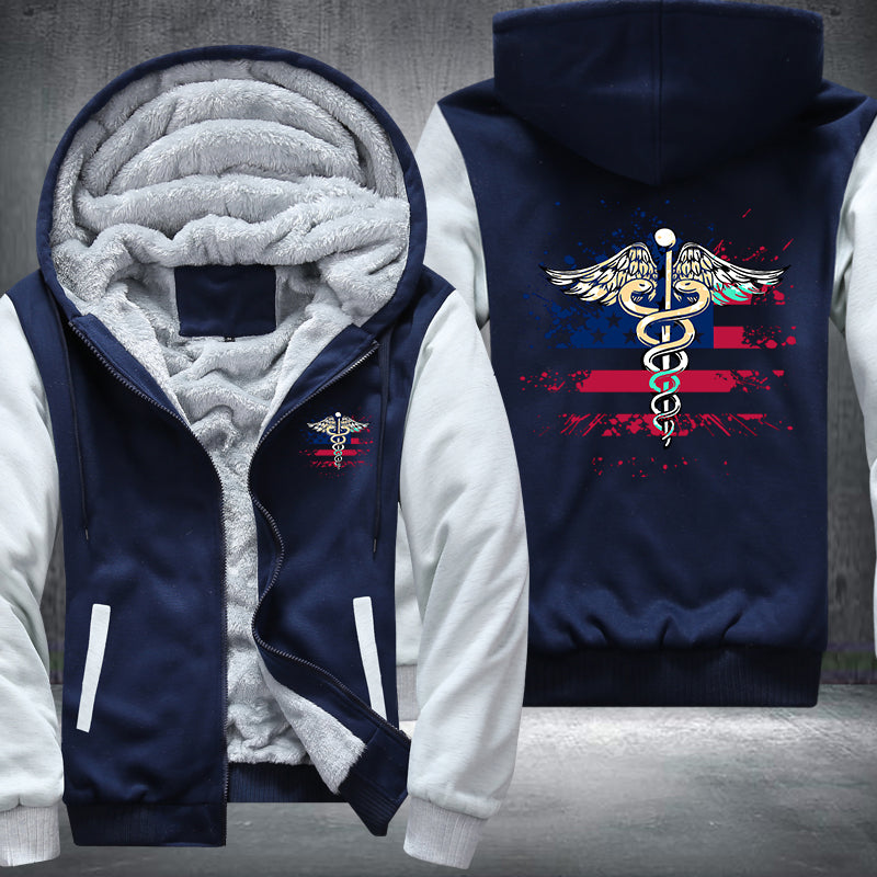 Nurse U.S Flag Fleece Jacket