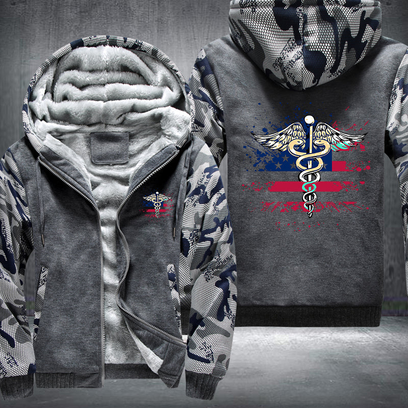 Nurse U.S Flag Fleece Jacket