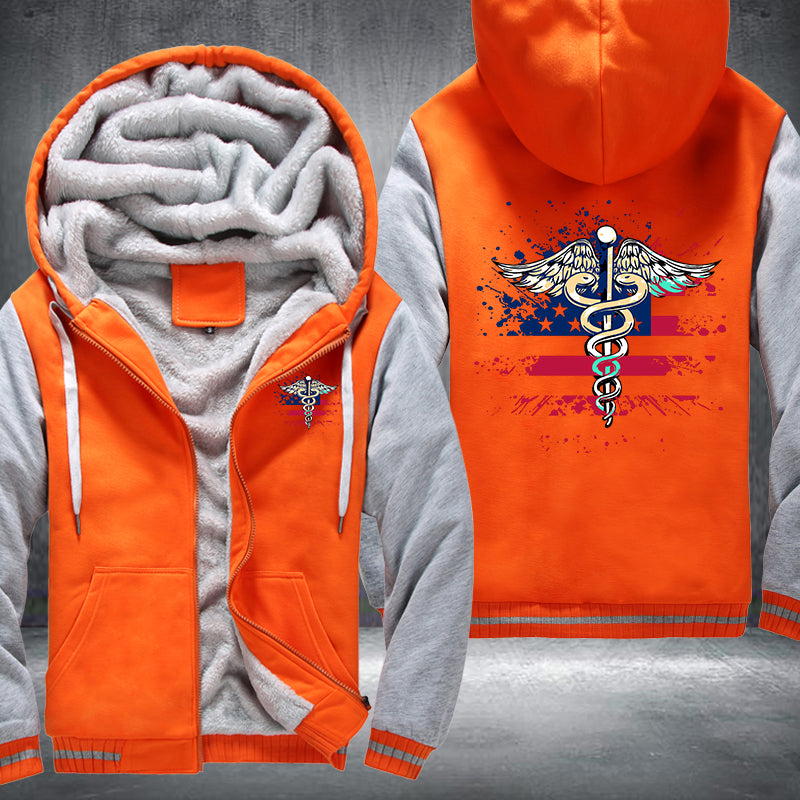 Nurse U.S Flag Fleece Jacket