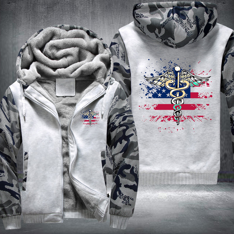 Nurse U.S Flag Fleece Jacket