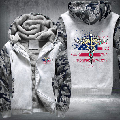 Nurse U.S Flag Fleece Jacket