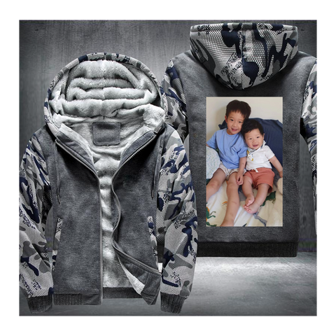 Camo Gray Fleece Jacket (CUSTOMIZE)