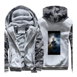 WHITE CAMO FLEECE JACKET (CUSTOMIZE)
