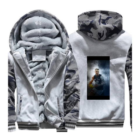 WHITE CAMO FLEECE JACKET (CUSTOMIZE)
