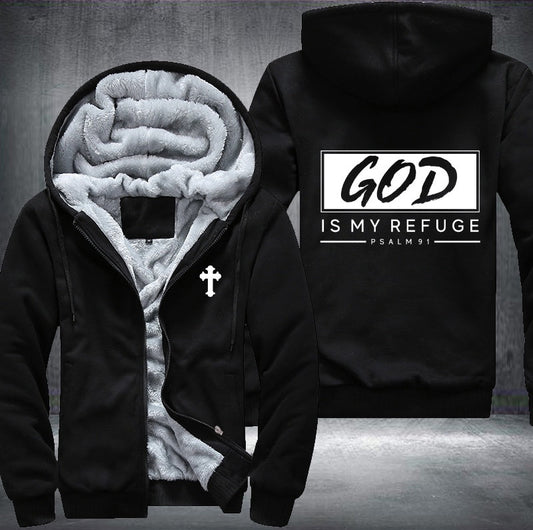 God is my refuge Fleece Jacket