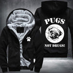 PUGS NOT DRUGS Fleece Jacket