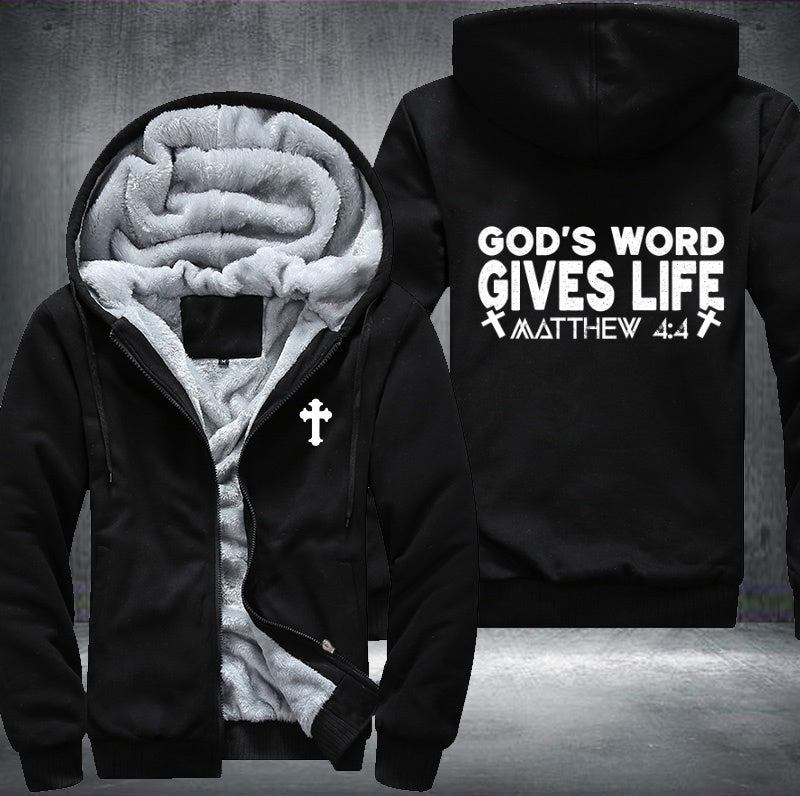 God word gives life matthew 4:4 Fleece Jacket