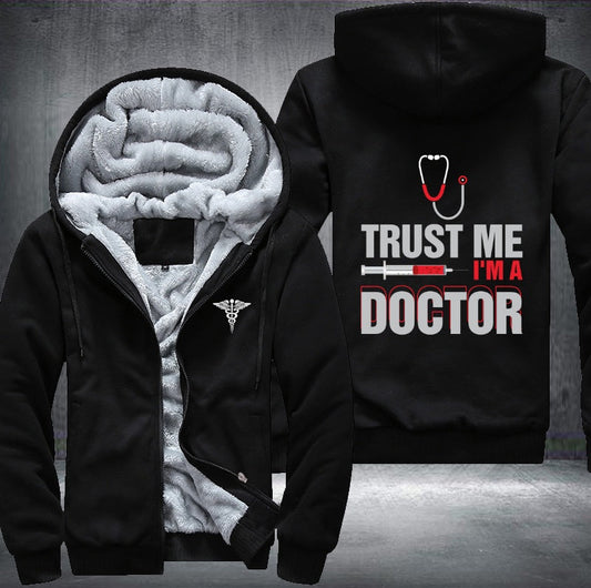 Trust me I'm a doctor printed Fleece Jacket