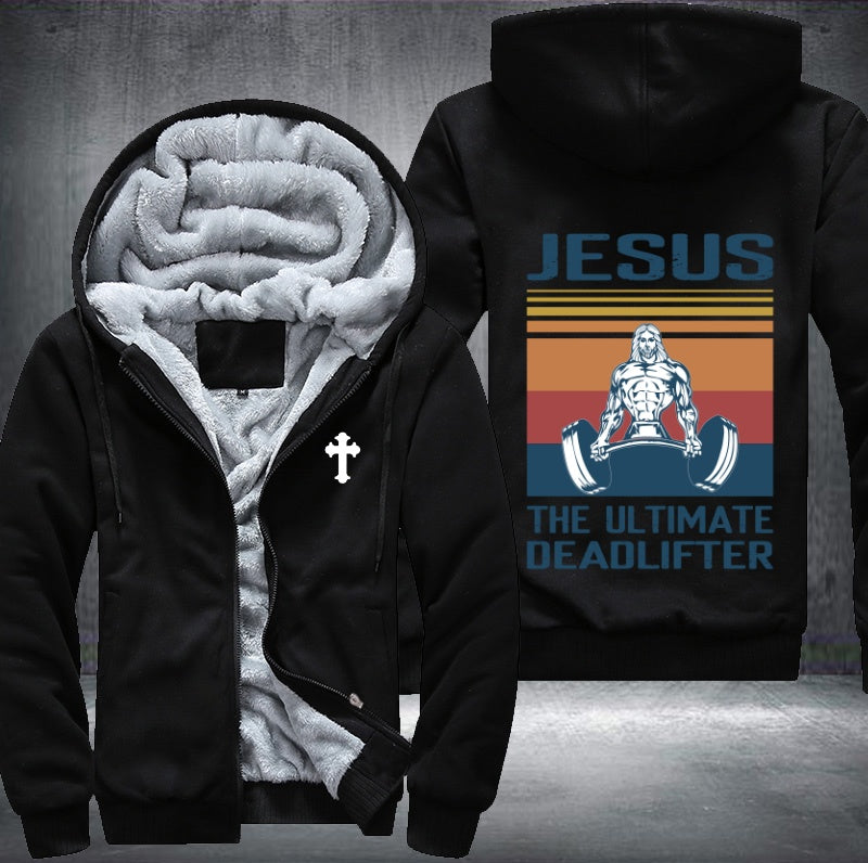 Jesus the ultimate deadlifter Fleece Jacket