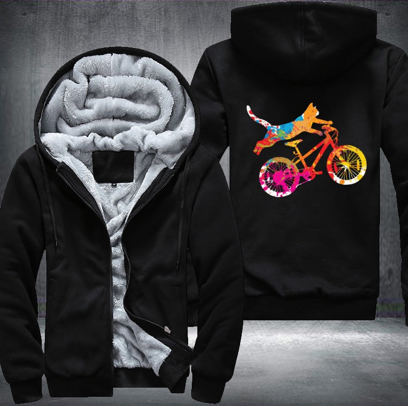 Cat Bicycle Fleece Jacket