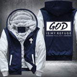 God is my refuge Fleece Jacket