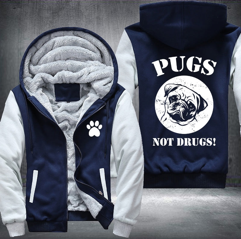 PUGS NOT DRUGS Fleece Jacket