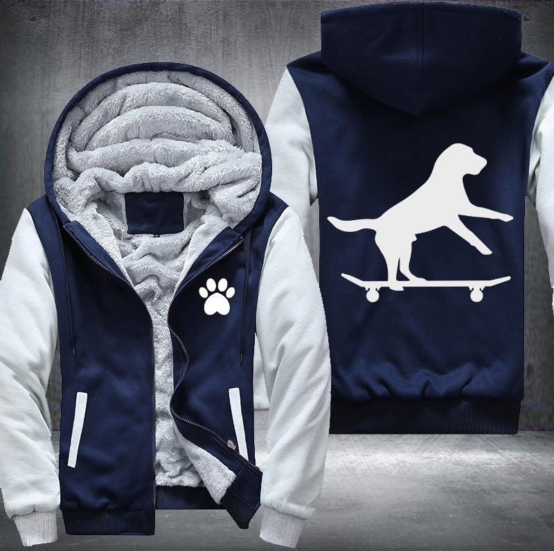 skateboarding Dog  Fleece Jacket