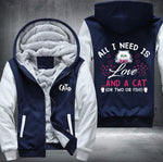 LOVE AND A CAT Fleece Jacket