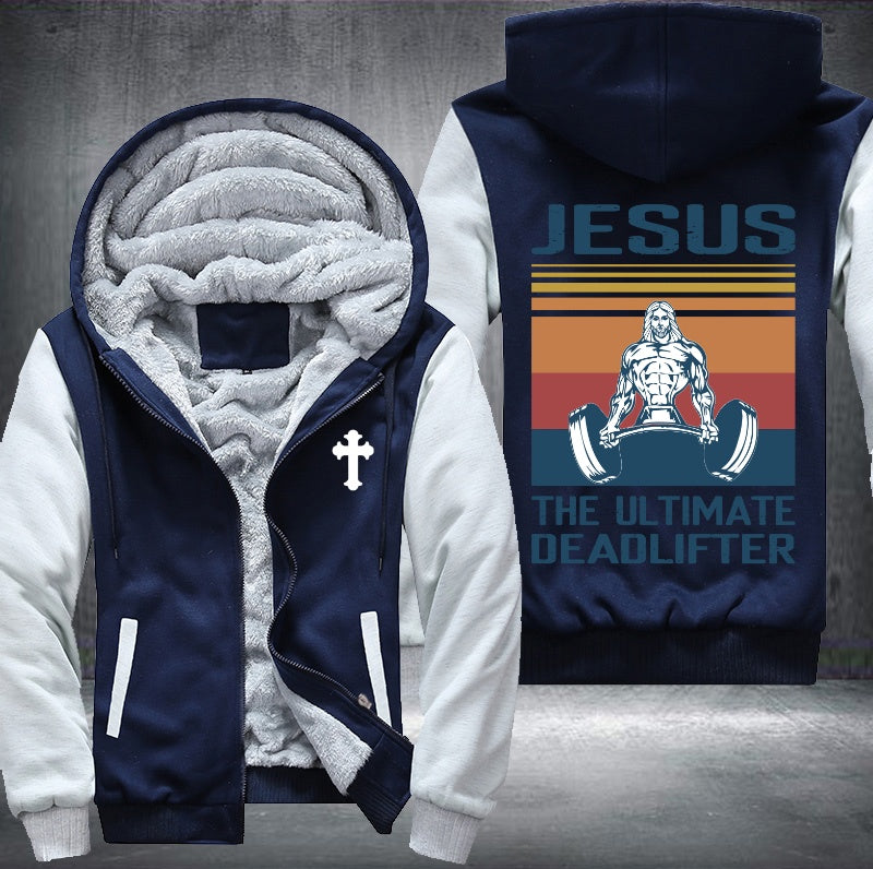 Jesus the ultimate deadlifter Fleece Jacket