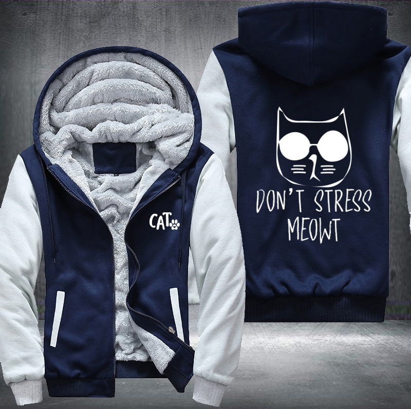 DON'T STRESS MEOW Fleece Jacket
