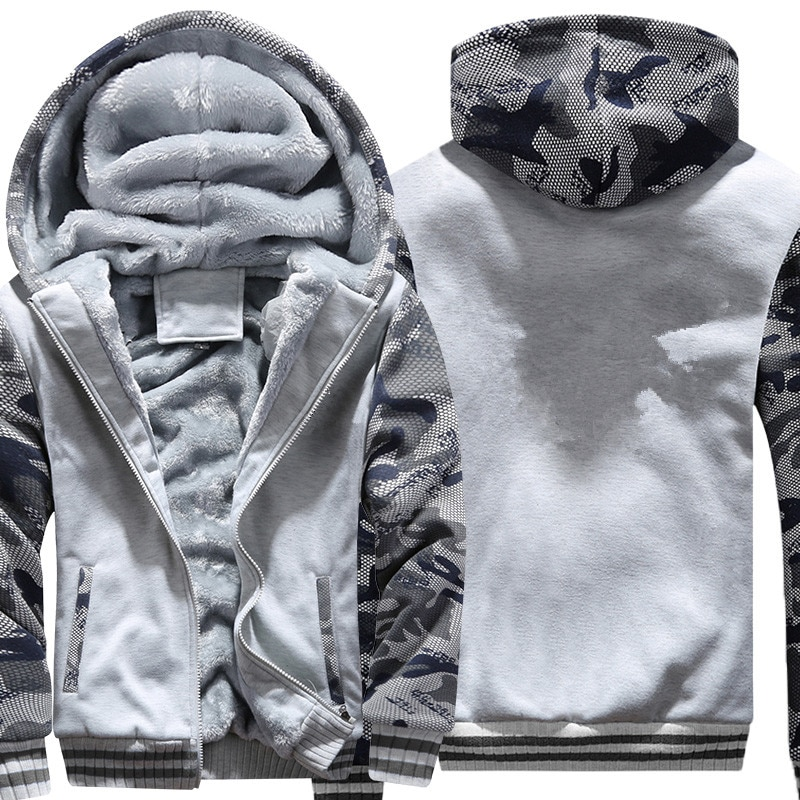 WHITE CAMO FLEECE JACKET (CUSTOMIZE)