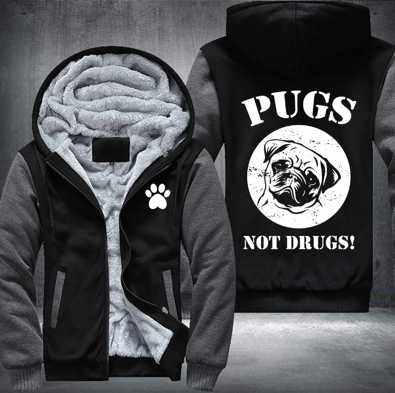 PUGS NOT DRUGS Fleece Jacket