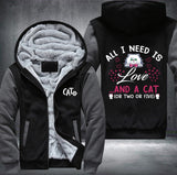 LOVE AND A CAT Fleece Jacket