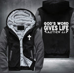 God word gives life matthew 4:4 Fleece Jacket