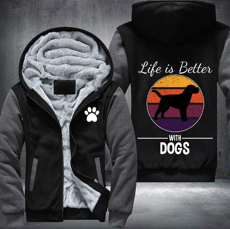 Life is better with dogs Fleece Jacket