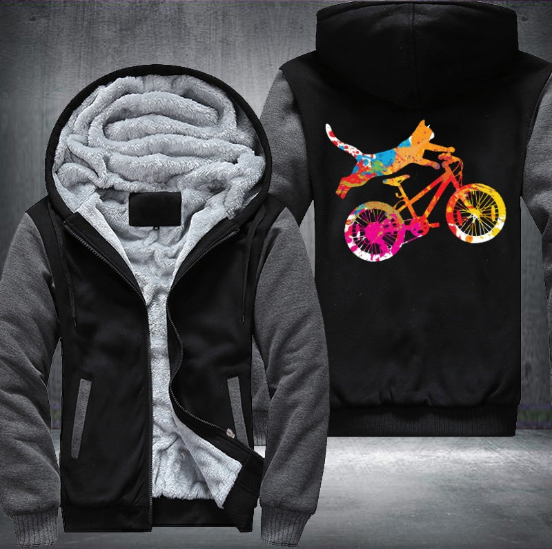 Cat Bicycle Fleece Jacket