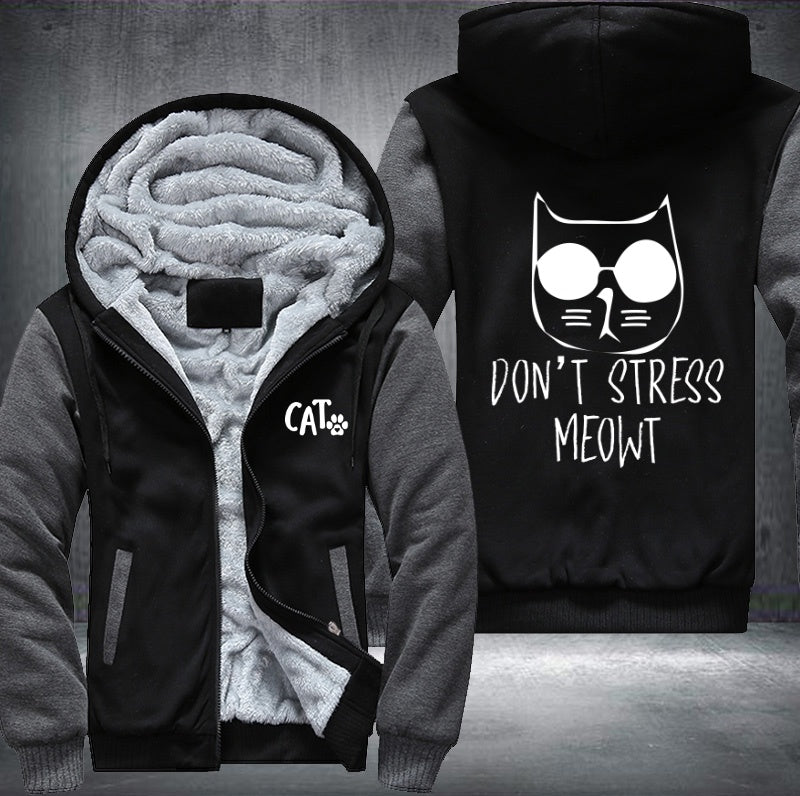 DON'T STRESS MEOW Fleece Jacket