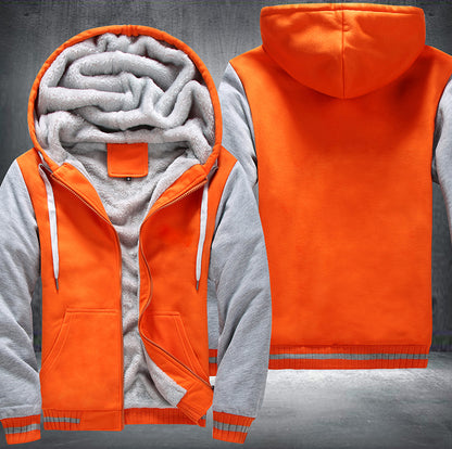 Orange-White Fleece Jacket