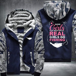 Real Girls Go Fishing Fleece Jacket