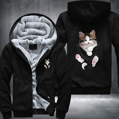 Kitten Cat In Pocket Hoodie