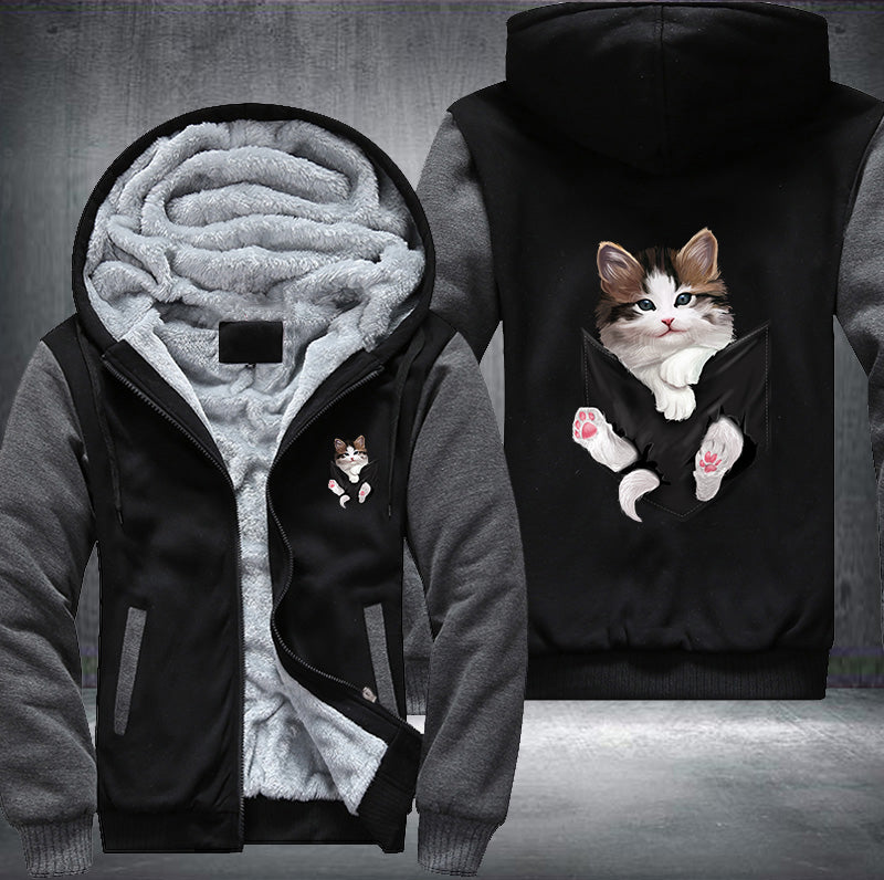 Kitten Cat In Pocket Hoodie